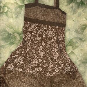 Faded Glory Brown Floral Mini Dress